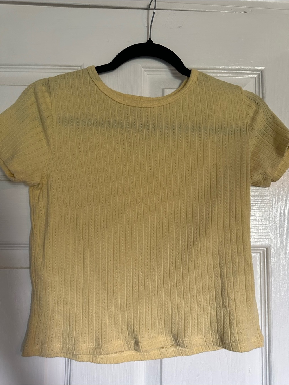 Hollister Pale Yellow Ribbed Short Sleeve Baby Tee